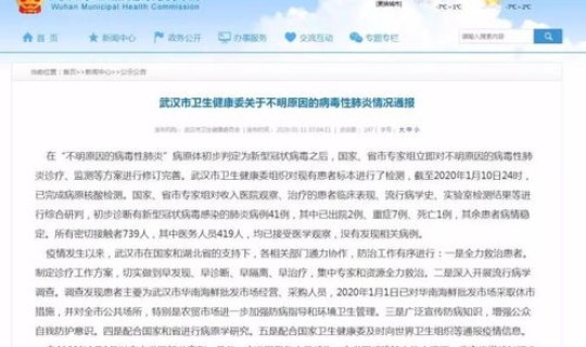 武汉通报不明肺炎情况(武汉不明肺炎官方辟谣)
