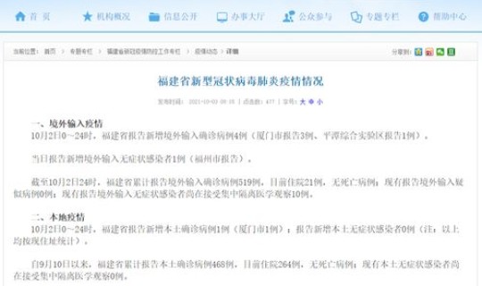 福建新增本土确诊多少例 福建省报告新增病例 福建新增本土确诊多少例 福建省报告新增病例
