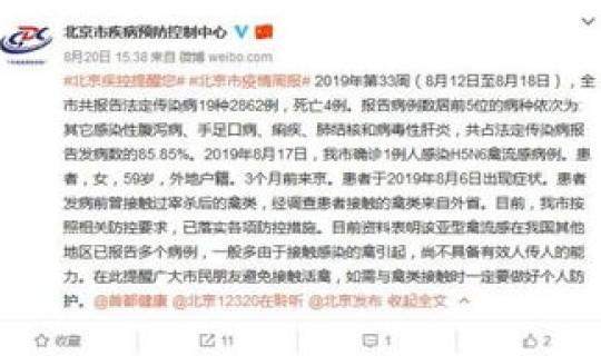 北京病例确诊情况?北京确诊H5N6病例 北京病例确诊情况?北京确诊H5N6病例