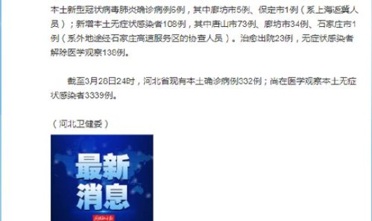 河北新增82例本土确诊 河北现有本地确诊800例