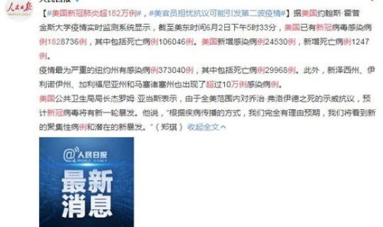 美国新冠最新情况最新消息，美国和伊朗最新状况