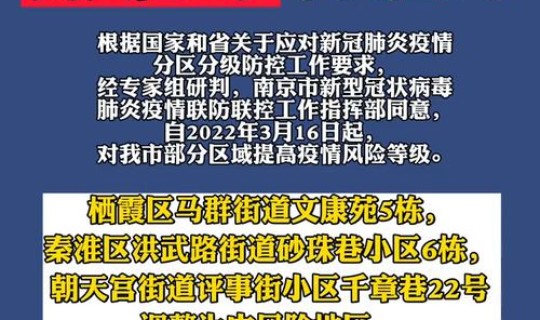 南京疫情风险分析最新(南京调整疫情风险区)