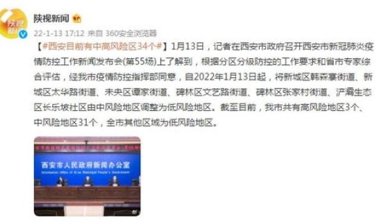 西安有中高风险区吗现在有疫情吗，西安最新疫情最新消息中高风险区