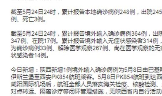 陕西新增一例疑似病例 陕西确诊病例最新情况