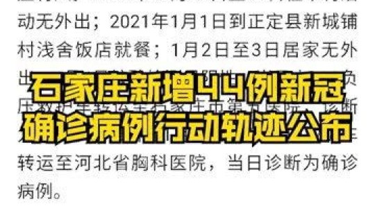 石家庄新增新冠肺炎病例轨迹	，石家庄新型病毒肺炎