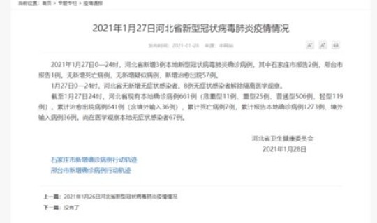 石家庄新增病例轨迹详情(河北新增确诊病例活动轨迹)