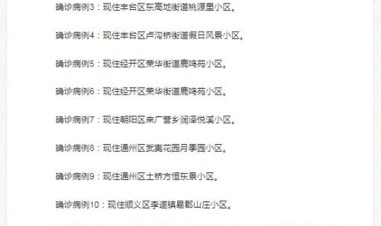 北京9日确诊病例小区 北京确诊病例最新情况