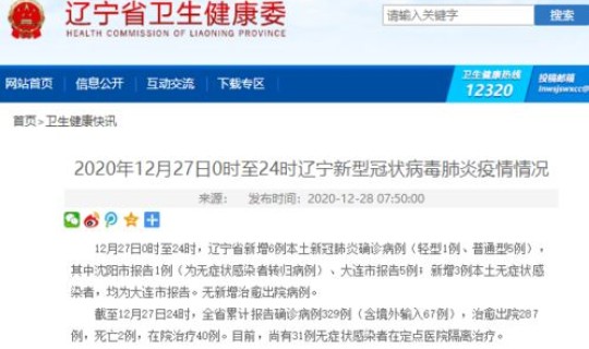沈阳新增1例本土无症状行踪 沈阳新增确诊病例行程轨迹公布 沈阳新增1例本土无症状行踪 沈阳新增确诊病例行程轨迹公布
