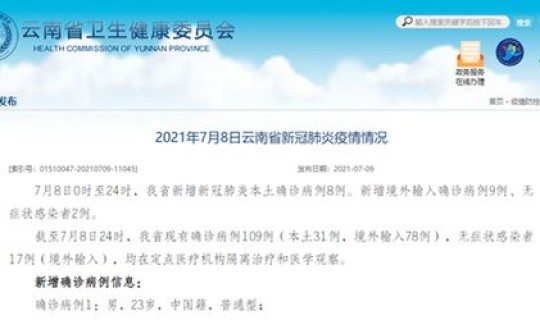 本土新增确诊病例云南最新消息(云南新增8本土确诊)
