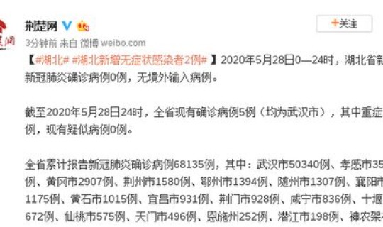 湖北无症状新增病例，湖北出现了什么病毒