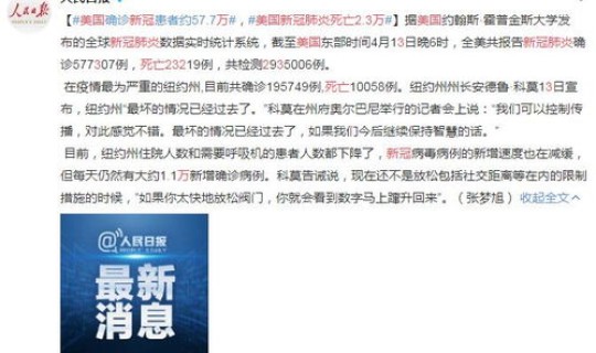 美国确诊新冠患者约57.7万人？全中国新冠后遗症人数有多少