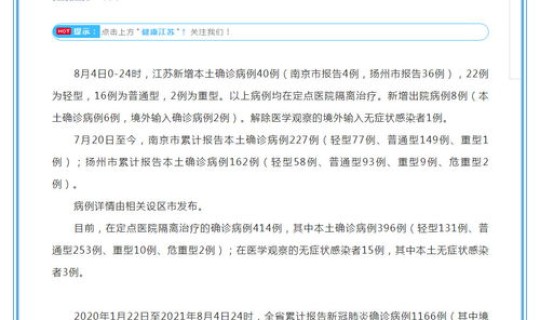 江苏新增本土确诊病例2例详情?江苏新增40例本土确诊病例 江苏新增本土确诊病例2例详情?江苏新增40例本土确诊病例