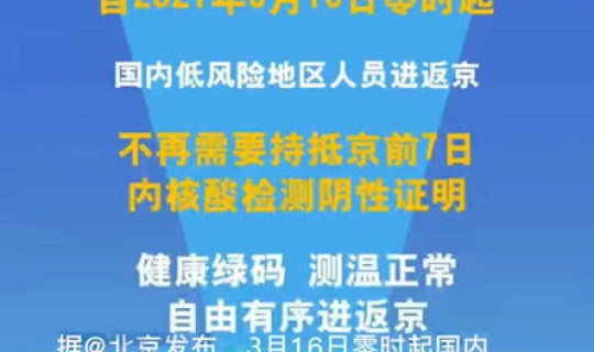 低风险区人员返京最新规定(北京最新返京人员要求)