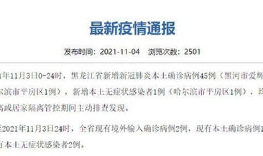 黑龙江新增90例本土病例在哪，黑龙江新增本土确诊26例