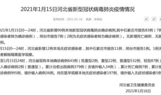 河北新增本土病例36例(河北新增确诊病例40例) 河北新增本土病例36例(河北新增确诊病例40例)