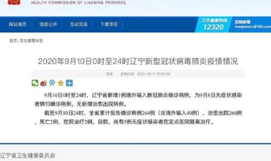 辽宁新增确诊病例1例 辽宁省确诊病例