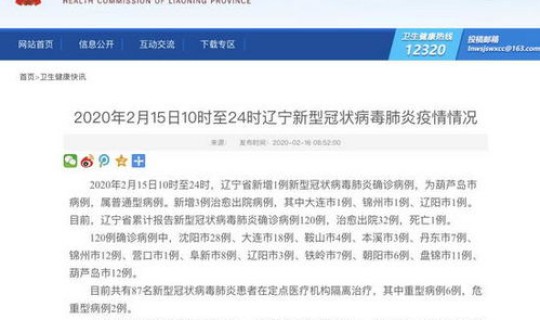 辽宁1例新增(辽宁1例)