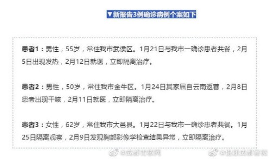 成都新增4例确诊是哪里的，成都最近爆发的传染病