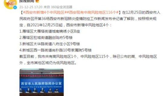 西安中高风险地区查询，高风险什么意思