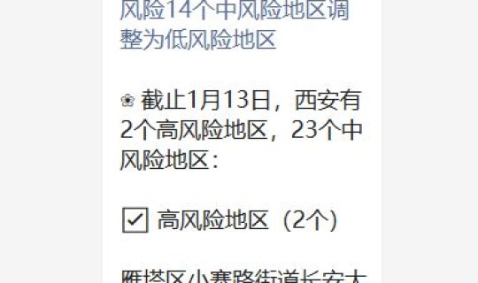 西安中风险吗 西安的中高风险地区有哪些