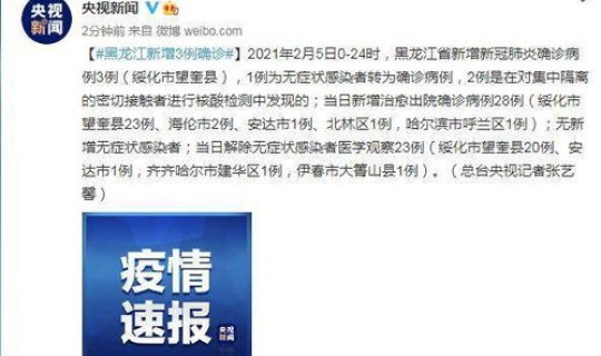 黑龙江新增50例新冠肺炎，黑龙江新增感染者详情