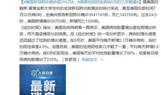 新冠肺炎最新消息美国疫情情况(新型肺炎疫情)