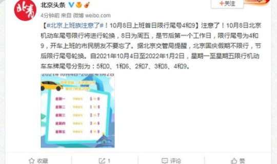 北京限行尾号2022年10月份查询表，涿州2024年限号