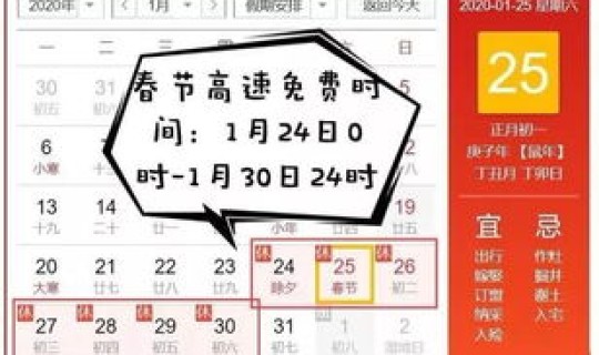 高速免费时间安排最新 2020年新年高速免费时间