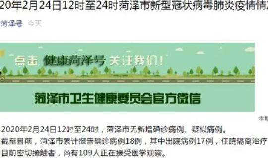 山东菏泽有新增病例吗最新消息 新冠疫情最新消息