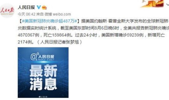 美国疫情今天最新情况新增人数，美国疫情今天新增多少