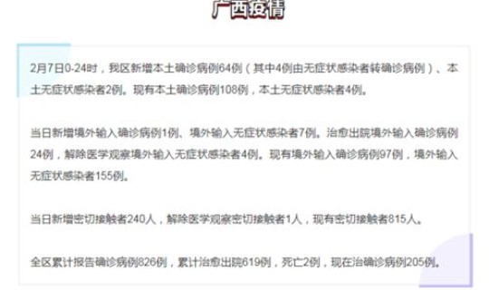 广西新冠确诊最新数据，广西确诊新冠肺炎最新消息