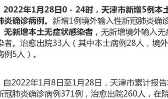 天津新增5例新冠肺炎确诊病例详情？天津新增59例本土阳性