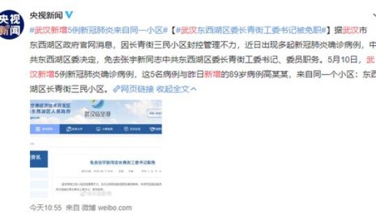 武汉新增5例确诊来自同一小区 11月10日武汉市新增1例确诊病例