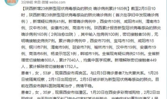 陕西新增几例新型肺炎病例，10月27日汉中有新冠肺炎确诊病例吗陕西新增1例新冠肺炎疑似