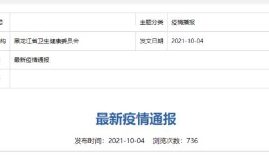 哈尔滨新增一例确诊？哈尔滨新增1例本土确诊