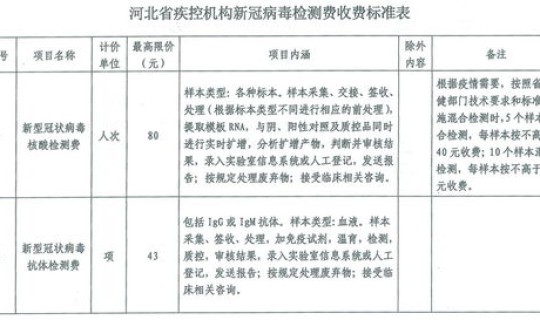 核酸检收费标准(核酸检测收费什么标准)